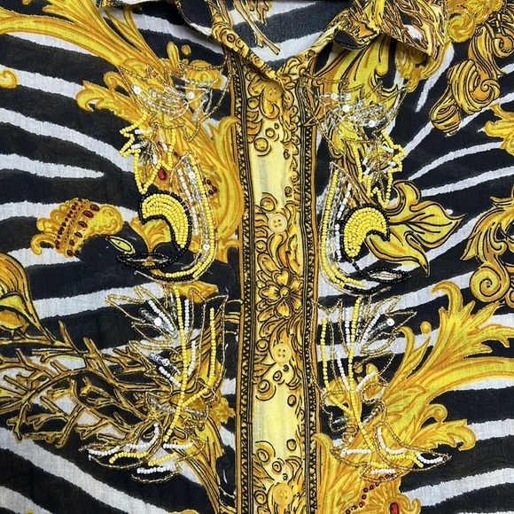 Antica Santoria Giacomo Cinque beaded coral shell golden artistic thin beach top - Picture 3 of 8